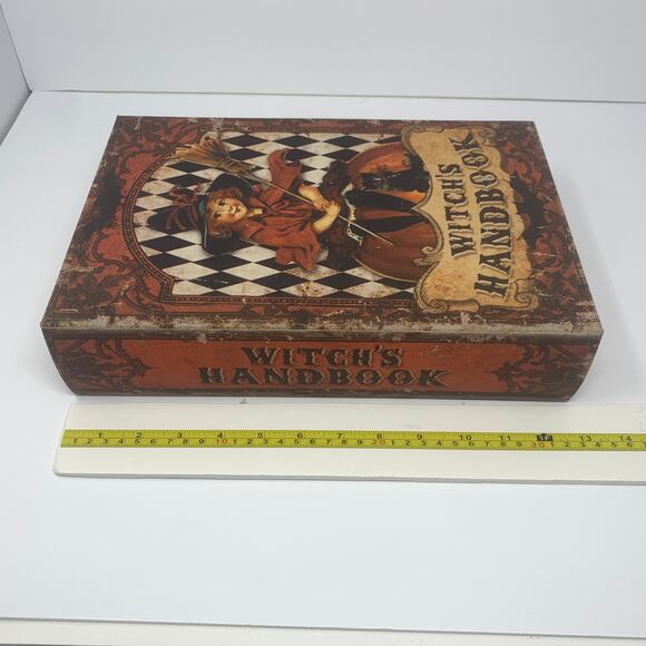 NWOT Halloween WITCH'S HANDBOOK spell book spellbook tabletop decor vintage look - Picture 7 of 10